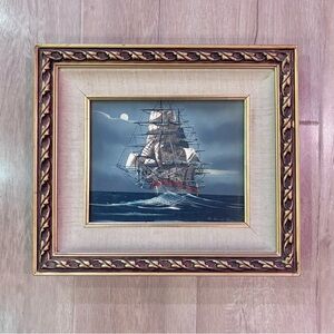 Original Renato Longanesi Oil Painting, Italian artist,‎ Clipper Ship, Framed